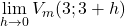 \lim\limits_{h\to 0}V_m(3;3+h)